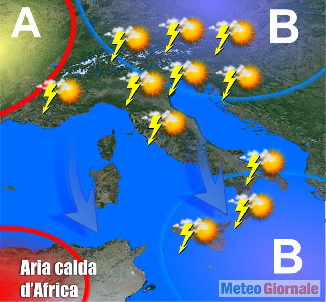 METEO: aria POLARE verso Alpi, rischio di SUPER TEMPORALI e GRANDINE METEO: aria POLARE verso Alpi, rischio di SUPER TEMPORALI e GRANDINE